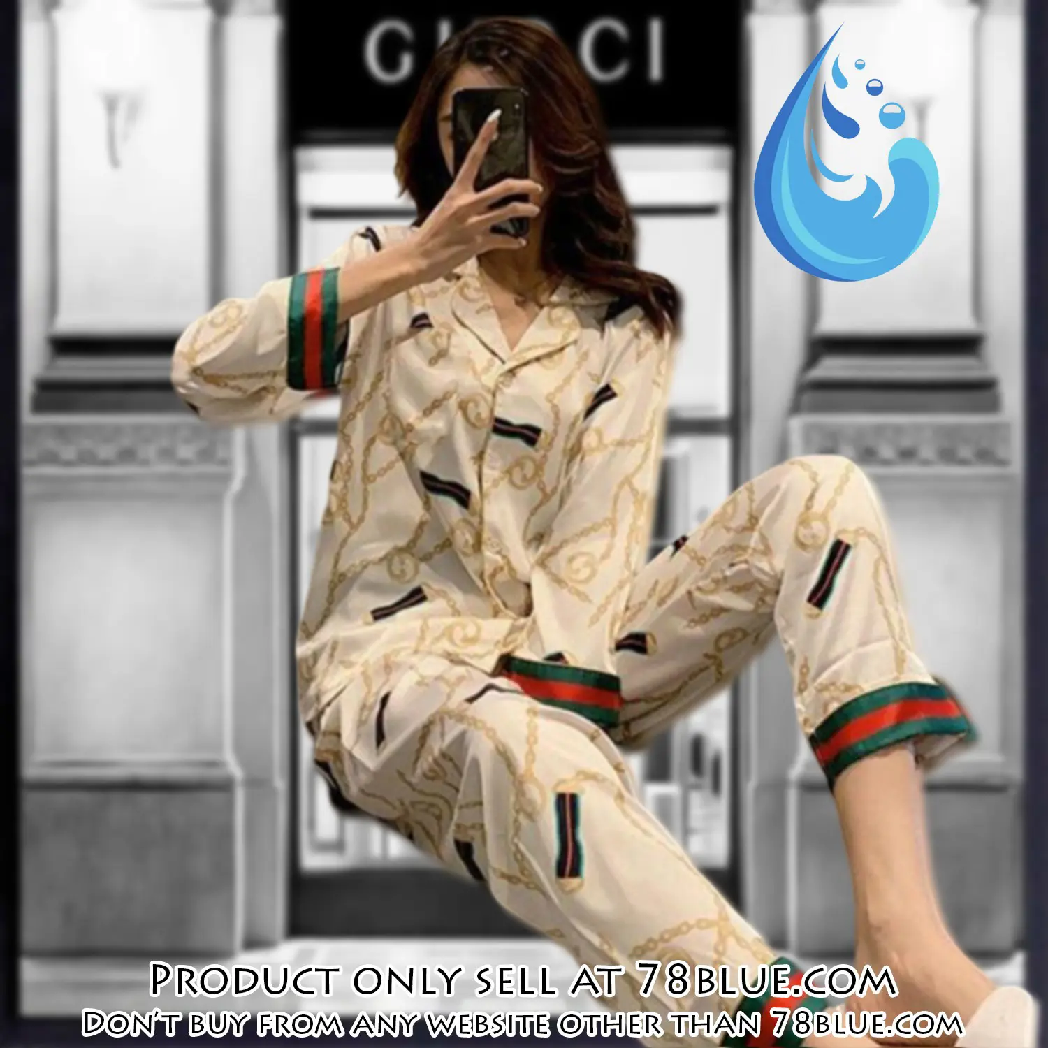 Trending luxury fashion gucci satin pajama set pjs1047 78b2031337